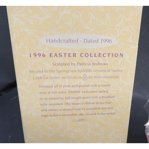 Springtime Barbie Hallmark Ornament ©1996 Easter Collection QE08081 China - Picture 4 of 5
